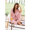 image:imageEkouaer Pajamas for Women Set Button Up Sleepswear 2 Piece Short Sleeve PJ Top and Long Pants Loungwear With Pocket SXXLLight Pink