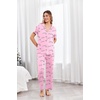 image:imageEkouaer Pajamas for Women Set Button Up Sleepswear 2 Piece Short Sleeve PJ Top and Long Pants Loungwear With Pocket SXXLLove