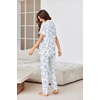 image:imageEkouaer Pajamas for Women Set Button Up Sleepswear 2 Piece Short Sleeve PJ Top and Long Pants Loungwear With Pocket SXXLShell World