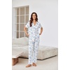image:imageEkouaer Pajamas for Women Set Button Up Sleepswear 2 Piece Short Sleeve PJ Top and Long Pants Loungwear With Pocket SXXLShell World
