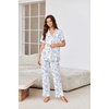 image:imageEkouaer Pajamas for Women Set Button Up Sleepswear 2 Piece Short Sleeve PJ Top and Long Pants Loungwear With Pocket SXXLShell World