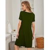 image:imageEkouaer Womens Nightgown Short Sleeve Sleepwear Comfy Sleepshirts Pleated Scoopneck Nightshirt SXXXLArmy Green