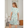image:imageEkouaer Womens Nightgown Short Sleeve Sleepwear Comfy Sleepshirts Pleated Scoopneck Nightshirt SXXXLFloral Light Green