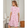 image:imageEkouaer Womens Nightgown Short Sleeve Sleepwear Comfy Sleepshirts Pleated Scoopneck Nightshirt SXXXLFlowers Pink