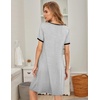 image:imageEkouaer Womens Nightgown Short Sleeve Sleepwear Comfy Sleepshirts Pleated Scoopneck Nightshirt SXXXLGrey