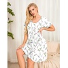 image:imageEkouaer Womens Nightgown Short Sleeve Sleepwear Comfy Sleepshirts Pleated Scoopneck Nightshirt SXXXLLavender