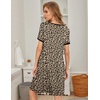 image:imageEkouaer Womens Nightgown Short Sleeve Sleepwear Comfy Sleepshirts Pleated Scoopneck Nightshirt SXXXLLeopard
