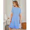 image:imageEkouaer Womens Nightgown Short Sleeve Sleepwear Comfy Sleepshirts Pleated Scoopneck Nightshirt SXXXLLight Blue