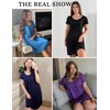 image:imageEkouaer Womens Nightgown Short Sleeve Sleepwear Comfy Sleepshirts Pleated Scoopneck Nightshirt SXXXLLight Blue