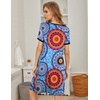 image:imageEkouaer Womens Nightgown Short Sleeve Sleepwear Comfy Sleepshirts Pleated Scoopneck Nightshirt SXXXLMix Blue