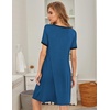 image:imageEkouaer Womens Nightgown Short Sleeve Sleepwear Comfy Sleepshirts Pleated Scoopneck Nightshirt SXXXLNewnavy