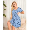 image:imageEkouaer Womens Nightgown Short Sleeve Sleepwear Comfy Sleepshirts Pleated Scoopneck Nightshirt SXXXLStar Moon