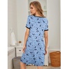 image:imageEkouaer Womens Nightgown Short Sleeve Sleepwear Comfy Sleepshirts Pleated Scoopneck Nightshirt SXXXLStar Moon