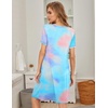 image:imageEkouaer Womens Nightgown Short Sleeve Sleepwear Comfy Sleepshirts Pleated Scoopneck Nightshirt SXXXLTiedye