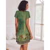 image:imageEkouaer Womens Nightgown Soft Sleepwear Pleated Sleepshirt Sleep Dress Short Sleeve Nightdress S3XLGreen Boho Floral
