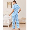 image:imageEkouaer Womens Pajama Sets Button Down Loungewear Short Sleeve Sleepwear 2 Piece Pants Pjs Set with Pockets SXXLBlue Bow