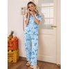 image:imageEkouaer Womens Pajama Sets Button Down Loungewear Short Sleeve Sleepwear 2 Piece Pants Pjs Set with Pockets SXXLBlue Bow