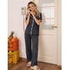 image:imageEkouaer Womens Pajama Sets Button Down Loungewear Short Sleeve Sleepwear 2 Piece Pants Pjs Set with Pockets SXXLDark Grey