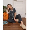 image:imageEkouaer Womens Pajama Sets Button Down Loungewear Short Sleeve Sleepwear 2 Piece Pants Pjs Set with Pockets SXXLDark Grey