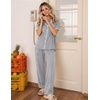 image:imageEkouaer Womens Pajama Sets Button Down Loungewear Short Sleeve Sleepwear 2 Piece Pants Pjs Set with Pockets SXXLLight Grey