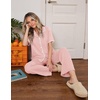 image:imageEkouaer Womens Pajama Sets Button Down Loungewear Short Sleeve Sleepwear 2 Piece Pants Pjs Set with Pockets SXXLPink