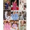 image:imageEkouaer Womens Pajama Sets Button Down Loungewear Short Sleeve Sleepwear 2 Piece Pants Pjs Set with Pockets SXXLPink Bow Knot