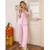 image:imageEkouaer Womens Pajama Sets Button Down Loungewear Short Sleeve Sleepwear 2 Piece Pants Pjs Set with Pockets SXXLPink Stripe