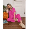 image:imageEkouaer Womens Pajama Sets Button Down Loungewear Short Sleeve Sleepwear 2 Piece Pants Pjs Set with Pockets SXXLRose Leopard