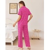 image:imageEkouaer Womens Pajama Sets Button Down Loungewear Short Sleeve Sleepwear 2 Piece Pants Pjs Set with Pockets SXXLRose Leopard