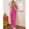 image:imageEkouaer Womens Pajama Sets Button Down Loungewear Short Sleeve Sleepwear 2 Piece Pants Pjs Set with Pockets SXXLRose Leopard