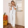 image:imageEkouaer Womens Pajama Sets Button Down Loungewear Short Sleeve Sleepwear 2 Piece Pants Pjs Set with Pockets SXXLWhite