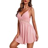 image:imageEkouaer Lingerie for Women Sexy Nightgown Lace Trim Sleep Dress Chemise Nightgowns Sleeveless Night Gown Sleepwear S3XLMisty Rose