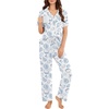 image:imageEkouaer Pajamas for Women Set Button Up Sleepswear 2 Piece Short Sleeve PJ Top and Long Pants Loungwear With Pocket SXXLShell World