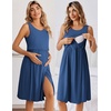 image:imageEkouaer Maternity Nursing Gown and Robe Set Labor Delivery Hosptial Nursing Dress Pregnancy Clothes SXXLBlue