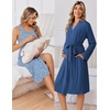 image:imageEkouaer Maternity Nursing Gown and Robe Set Labor Delivery Hosptial Nursing Dress Pregnancy Clothes SXXLBlue Daisy