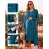 image:imageEkouaer Maternity Nursing Gown and Robe Set Labor Delivery Hosptial Nursing Dress Pregnancy Clothes SXXLBlue Green