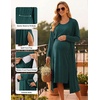 image:imageEkouaer Maternity Nursing Gown and Robe Set Labor Delivery Hosptial Nursing Dress Pregnancy Clothes SXXLDark Green