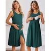 image:imageEkouaer Maternity Nursing Gown and Robe Set Labor Delivery Hosptial Nursing Dress Pregnancy Clothes SXXLDark Green