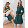 image:imageEkouaer Maternity Nursing Gown and Robe Set Labor Delivery Hosptial Nursing Dress Pregnancy Clothes SXXLDark Green