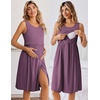 image:imageEkouaer Maternity Nursing Gown and Robe Set Labor Delivery Hosptial Nursing Dress Pregnancy Clothes SXXLGray Purple