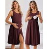 image:imageEkouaer Maternity Nursing Gown and Robe Set Labor Delivery Hosptial Nursing Dress Pregnancy Clothes SXXLMaroon