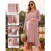 image:imageEkouaer Maternity Nursing Gown and Robe Set Labor Delivery Hosptial Nursing Dress Pregnancy Clothes SXXLMauve