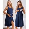 image:imageEkouaer Maternity Nursing Gown and Robe Set Labor Delivery Hosptial Nursing Dress Pregnancy Clothes SXXLNavy Blue
