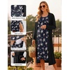 image:imageEkouaer Maternity Nursing Gown and Robe Set Labor Delivery Hosptial Nursing Dress Pregnancy Clothes SXXLPink Flower Black