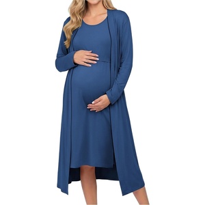 image:imageEkouaer Maternity Nursing Gown and Robe Set Labor Delivery Hosptial Nursing Dress Pregnancy Clothes SXXLBlue