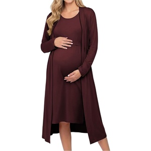 image:imageEkouaer Maternity Nursing Gown and Robe Set Labor Delivery Hosptial Nursing Dress Pregnancy Clothes SXXLMaroon