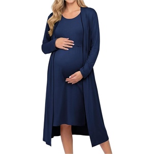 image:imageEkouaer Maternity Nursing Gown and Robe Set Labor Delivery Hosptial Nursing Dress Pregnancy Clothes SXXLNavy Blue