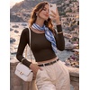 image:imageEkouaer Long Sleeve Crop Tops for Women 3 Pack Scoop Neck Raglan Shirts Slim Fit Underscrub Basic Base Layer XSXXL3pcs Black Beige Brown