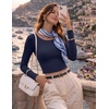 image:imageEkouaer Long Sleeve Crop Tops for Women 3 Pack Scoop Neck Raglan Shirts Slim Fit Underscrub Basic Base Layer XSXXL3pcs Black Navy Blue Wine Red