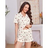 image:imageEkouaer Womens Pajamas Sets Button Down Pjs Short Sleeve Ruffle Sleepwear  Soft Cozy Pointelle PyjamaCute Lounge SetsClassic Notch Neck PjsMaternity Pajamas for BreastfeedingBridal Party GiftsFloral